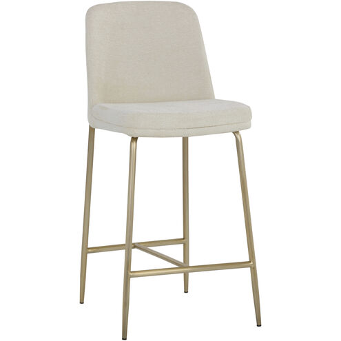 Zeke 37.75 inch Antique Brass / Bergen Ivory Counter Stool